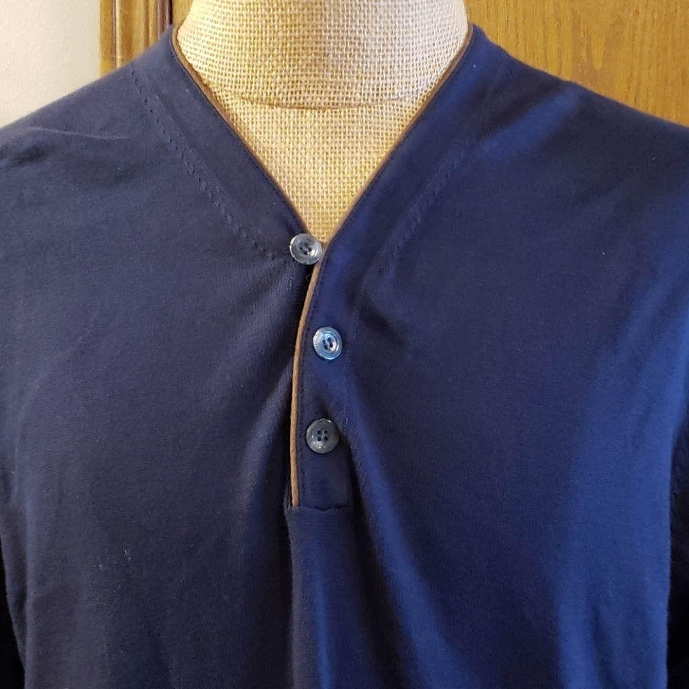 Hart Schaffner & Marx soft 3 button sweater navy